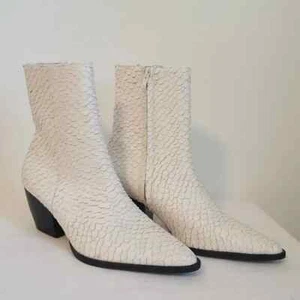 Bottines serpent bout pointu cuir blanc Matisse Caty pointure 7 - Photo 1/11