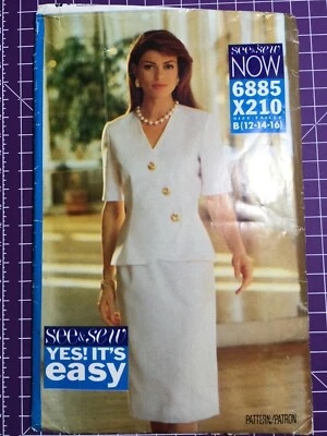 Pattern See & Sew 6885/X210, misses’ top and skirt, suit Sz 12-14-16 - Image 1 of 3