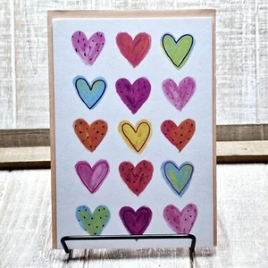 Recycled Paper Greetings Mother's Day Card 5X7 Colorful Hearts Love You Simple - Picture 1 of 4
