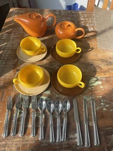 Vintage IDEAL Russel Wright Children's Toy Melamine Dishes 1950s ~ 12 Pc Set - Picture 1 of 7