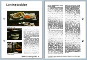 Keeping Foods Hot #9 Hostess Hamlyn All-Colour Cookery Card - Picture 1 of 1