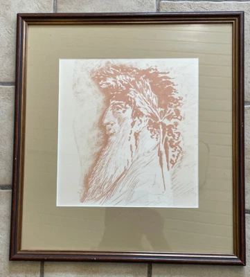 Prof.ERNST FUCHS Grafik Farb Lithographie  " DER PHILOSOPENKOPF " signiert - Bild 1 von 4