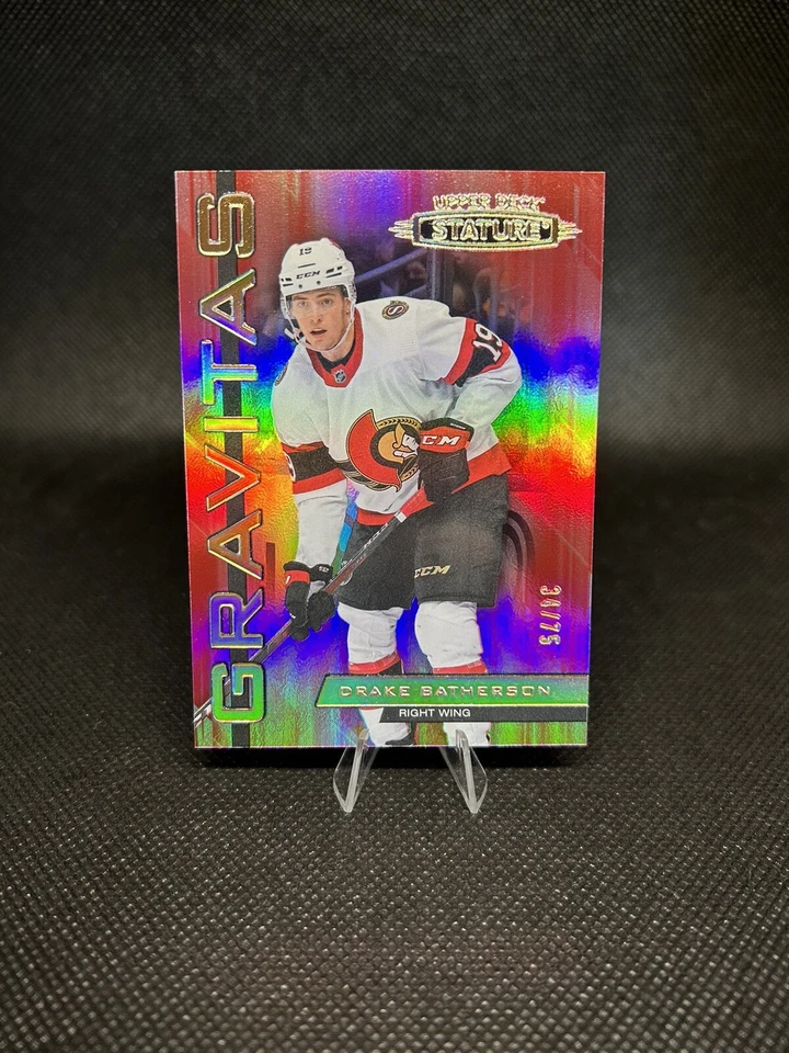 2021-22 Upper Deck Stature Drake Batherson Gravitas G-12 Ottawa Senators Red /75 - Image 1 of 1