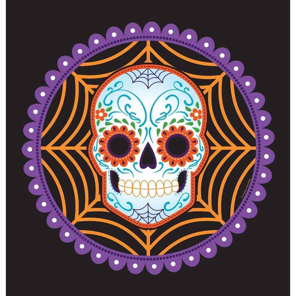 Day of the Dead Dia Muertos Skull Halloween Party Decoration Plastic Tablecover - Image 1 of 1