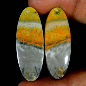 Natural Marvellous BumbleBee Jasper Pair 37.90Cts. Oval Cabochon Gemstone - Picture 1 of 3