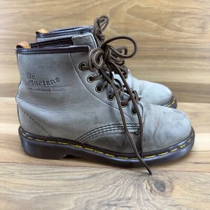 Dr. Martens Womens Boots Size 7 Vintage ENGLAND Beige Leather Combat UK 5 - Picture 1 of 11