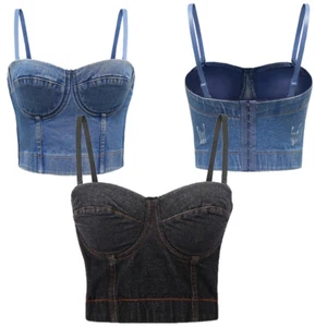 Womens Tops Sexy Crop Bra Camisole Holiday Tank Dressy Bustiers Stylish Push Up - Picture 1 of 31