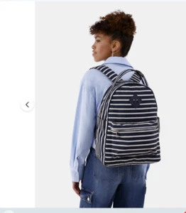 No Boundaries Women's Navy Blue & White Stripe Backpack NWT - Picture 1 of 7