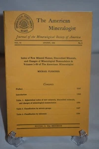 THE AMERICAN MINERALOGIST JOURNAL 1966 AGOSTO ÍNDICE ALFABÉTICO CLASIFICACIÓN - Imagen 1 de 4