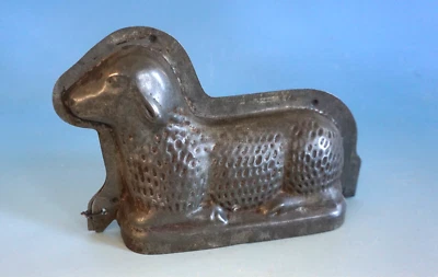 Vintage Antik Backform Ostern Form Osterlamm Lamm Blech alt um 1920 (F025-393) - Bild 1 von 3