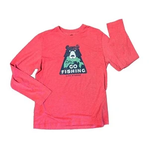 Life Is Good - Let's Go Fishing - Camiseta Roja Para Hombre Oso Grande Larga Slv # 16128 - Imagen 1 de 7
