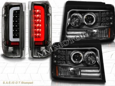 FAROS PROYECTOR FORD BRONCO F150/F250/F350 92-96 NEGRO L.E.D.  + LUCES TRASERAS Foto 1 de 4