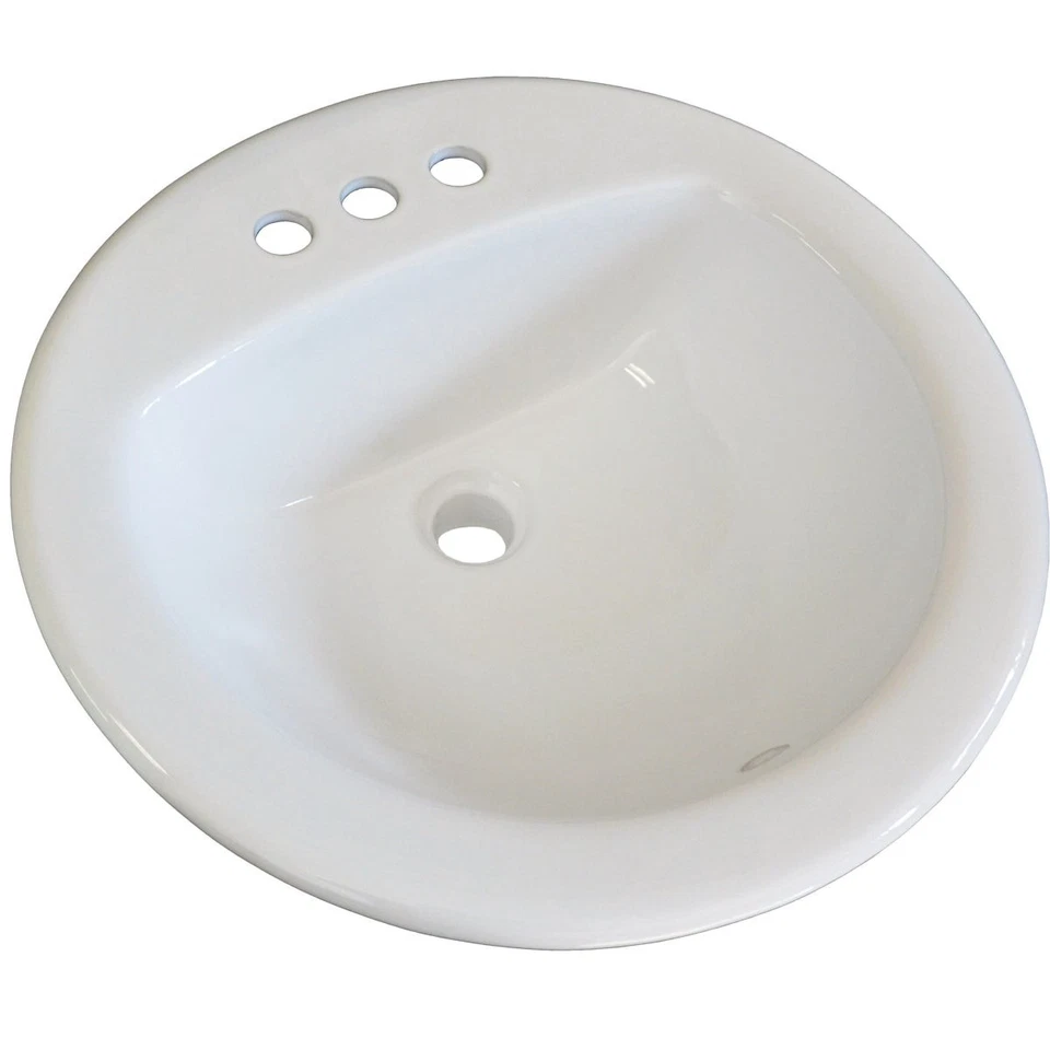 Fregadero de baño redondo con césped de roble Cantón Compass Manufacturing, blanco 006-622 Foto 1 de 1