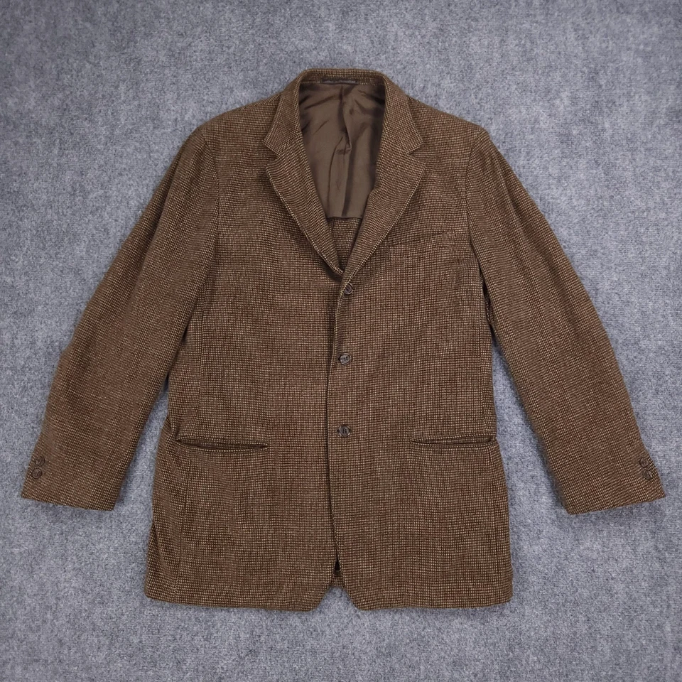 Blazer Ermenegildo Zegna Suave Para Hombres Marrón Mezcla de Lana Abrigo Deportivo Bolsillos con Botones Foto 1 de 4
