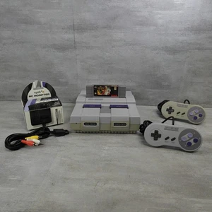 SNES Console Bundle Super Nintendo System with 2 OEM Controllers Game Lot Tested - Picture 1 of 24