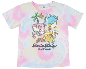 Hello Kitty And Friend's Girl's Pastel Tie-Dye Kids Short Sleeve T-Shirt (4/5) - Picture 1 of 3