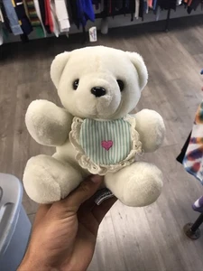 Vintage Why Plush? White Stuffed Animal Bear Plush 7” Tall - Picture 1 of 15
