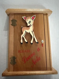 Scatola da parete in legno stile Bambi MCM comunicazione lascia nota vintage arte popolare NUOVA - Foto 1 di 6