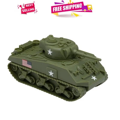 Authentic BMC WW2 Sherman M4 Tank - 7.75 in Olive Drab Model for Kids - Image 1 of 4