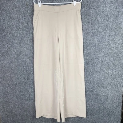 Брюки женские Max Studio London размер L бежевые широкие штанины Palazzo Lagenlook - Изображение 1 из 4