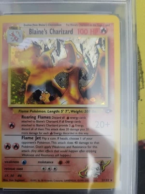 Pokémon TCG Blaine's Charizard 2/132 健身房挑战 PSA7 — 第 1/4 张图片