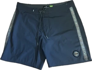Quiksilver Shorts Men's 36 Grey Aztec Trim Highline Surfsilk Rear Pocket Stretch - Picture 1 of 11
