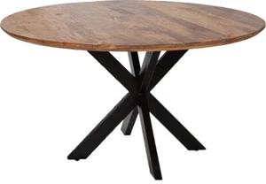 Massivholztisch Avola - rund 110 cm - Mangoholz - Gestell Kreuz-Form - Bild 1 von 2