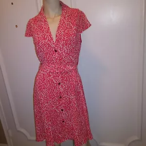 L. A. Soul nwt red white print flared skirt cap sleeve dress M - Picture 1 of 4