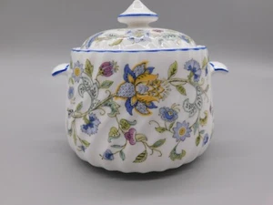 MINTON BLUE HADDON HALL SMALL LIDDED SUGAR BOWL FOR COFFEE SET, NEW. - Picture 1 of 2