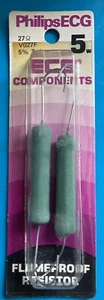 Philips ECG 27 Ohm 5W 5% Flameproof Film Resistor Made in Japan - Pack of 2 - Picture 1 of 1