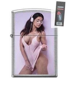 Zippo 82308 woman model undressing skimpy shirt Lighter + FLINT PACK - Picture 1 of 1
