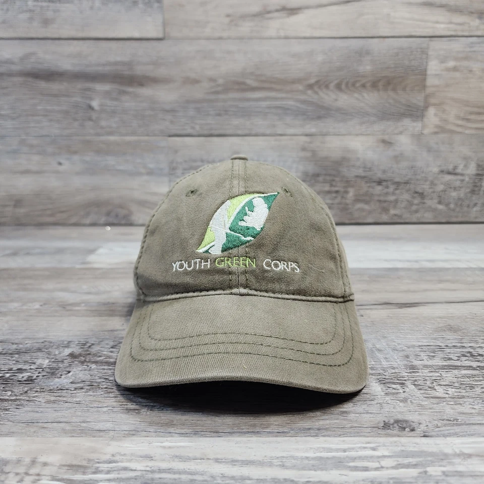 Boné chapéu Youth Green Corps masculino adulto ajustável com alça logotipo bordado - Imagem 1 de 4