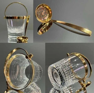 Baccarat Nancy Eiskübel mit Zange Kristall H 4,3 cm signiert selten benutzt - Bild 1 von 13
