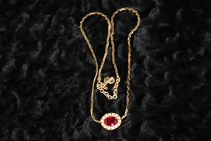 Vintage Susan Caplan Christian Dior Purple Amethyst Pendant Necklace - Picture 1 of 13