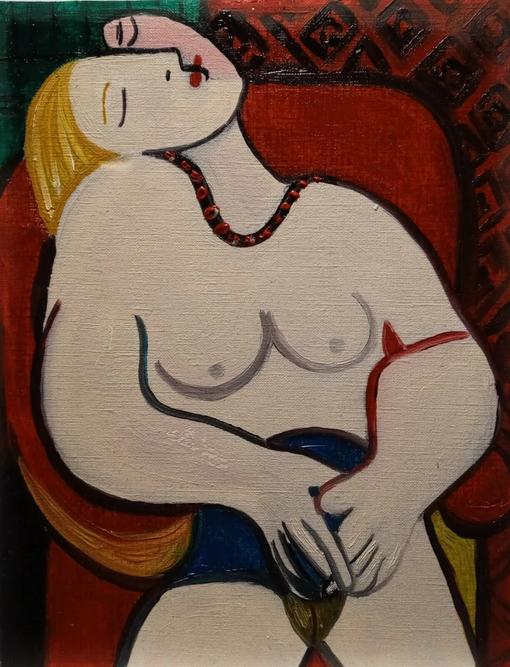 Oil painting on heavy paper (8.5 x 11) Inspired By Picasso  — 第 1/1 张图片