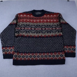 Abercrombie & Fitch Sweater Mens XL Wool Pullover Knit Fair Isle Long Sleeve - Picture 1 of 5