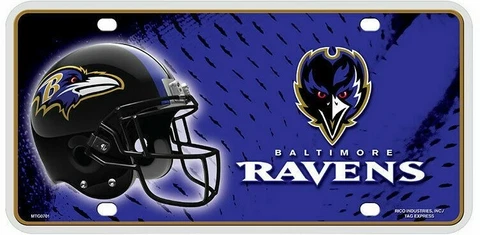 Baltimore Ravens Souvenir NFL License Plate Sign Plaque Cover
