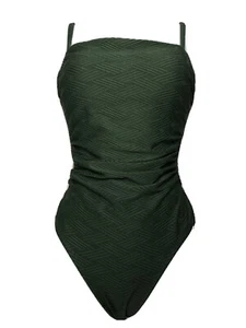 Kona Sol Women's Basket Weave One Piece Swimsuit~Dark Green~Size S (4-6)~Classic - Picture 1 of 8