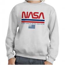 NASA Space Program Retro Worm Logo Patriotic Youth Fleece Sweatshirt Boy or Girl