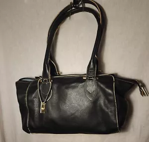 Borsa a tracolla vintage Etienne Aigner donna pelle nera ferramenta oro - Foto 1 di 8