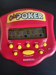 Hand Held Poker Color Travel Game Electronic Vintage 1990's - Picture 1 of 2