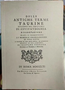 (Civitavecchia) DELLE ANTICHE TERME TAURINE ESISTENTI NEL TERRITORIO - Imagen 1 de 1
