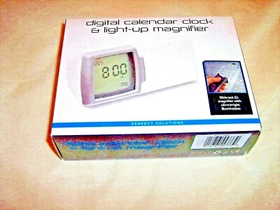 Digital Calendar Clock ,2x Light-Up  Magnifier, Perfect Solutions - Image 1 of 3