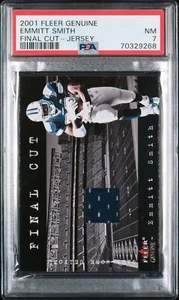 2001 FLEER GENUINE EMMITT SMITH FINAL CUT GAME USED JERSEY PATCH PSA 7 NEAR MINT - Picture 1 of 2