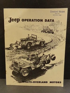 'Jeep' Operation Data Willys-Overland Motors Book Brochure 1948 - Bild 1 von 3