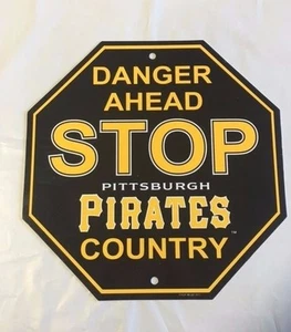 Pittsburgh Pirates Stop Sign Room Bar Decor NEW 12" x 12" - Picture 1 of 1
