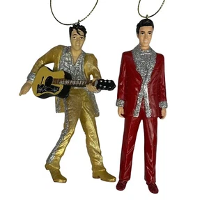 Juego de adornos Kurt Adler Elvis - Guitarra Elvis Gold Navidad y traje rojo Presley - Imagen 1 de 5