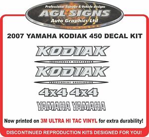 2007 YAMAHA KODIAK 450 4X4 Replacement Decal Set
