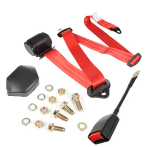 Cinturón automático de 3 puntos cinturón de seguridad universal ROJO látigo TÜV E prueba - Imagen 1 de 11
