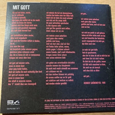 Herbert Grönemeyer ‎– Lächeln / Mit Gott 2000 Promo Single CD Neuwertig - Bild 1 von 4